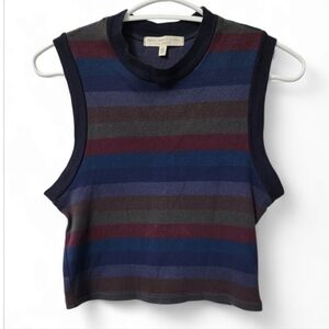 Truly Madly Deeply Los Angeles rib knot stripe crop top
